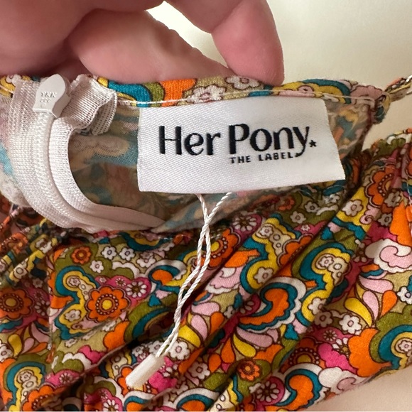 Her Pony LimitedEdition 70’sInspired Fantasia Groovy/Funky Print Dress NWOT XS/2 - Picture 12 of 15